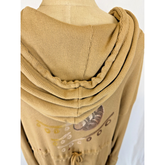 90's Vintage BLUE FISH Neutral Khaki Hooded Thermal Cotton Jacket OS #5-0174 USA - Picture 14 of 16